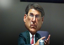 Gov. Pat McCrory. - CARICATURE BY ARTIST DONKEYHOTEY. ORIGINAL PHOTO BY HAL GOODTREE.