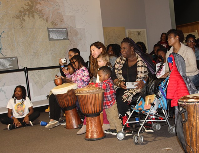 Drumming at the Charlotte Museum of History.