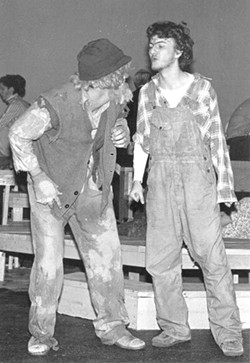 Brunson alway struggled from personality crises: Here's the politically progressive writer playing a bullying redneck in UNCC's 1986 production of The Rimers of Eldritch.