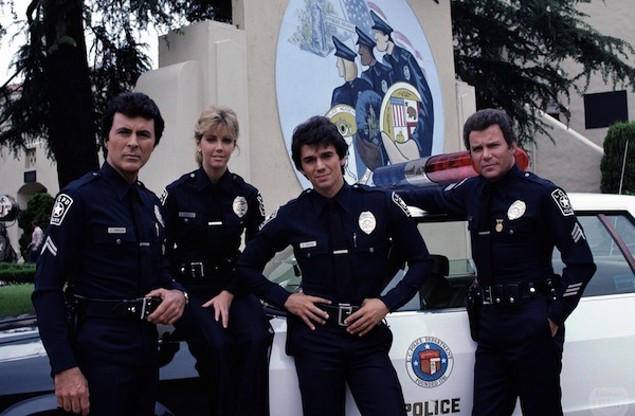 James Darren, Heather Locklear, Adrian Zmed and William Shatner in T.J. Hooker (Photo: Shout! Factory)