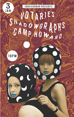 Glade designs Shadowgraphs' posters with help from Olson. (Courtesy of Shadowgraphs)