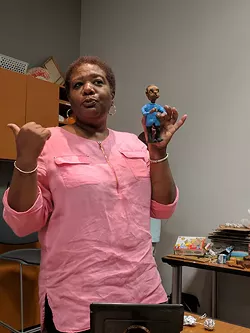 Jackie Black leads a recent claymation workshop at Gantt Center. (Photo by Ryan Pitkin)
