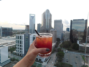 Enjoying a Fahrenheit cocktail (Photo by Dana Vindigni)
