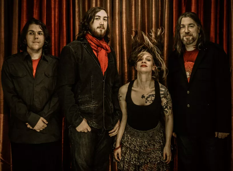 GUAS, Mark 1: The band with original singer Deirdre Kroner (second from right).