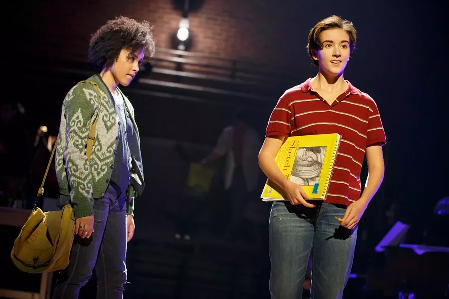 Abby Corrigan (right) in Fun Home. (Photo by Joan Marcus)