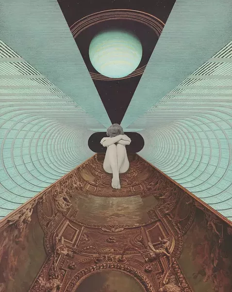 Internationally known collage artist Olson's piece "The Quiet Capsule." (Courtesy of Shadowgraphs)