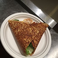 Hazelnut’s signature curry chicken crêpe. (Photo by Madeline Lemieux)