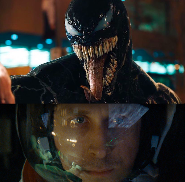Tom Hardy as Venom and Ryan Gosling in First Man (Photos: Venom: Columbia; First Man: Universal)
