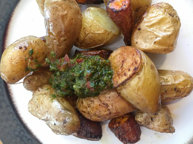 Farmer's Table Chimichurried Potatoes. (Photo by Ari LeVaux)