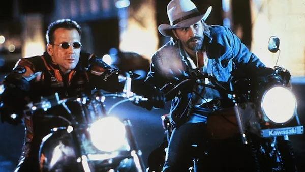 Mickey Rourke and Don Johnson in Harley Davidson and the Marlboro Man (Photo: Shout! Factory)