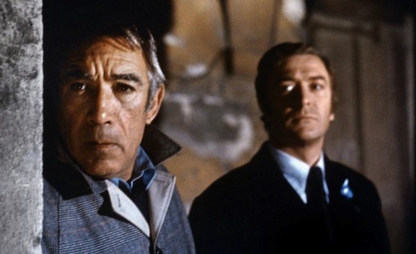 Anthony Quinn and Michael Caine in The Destructors (Photo: Kino)