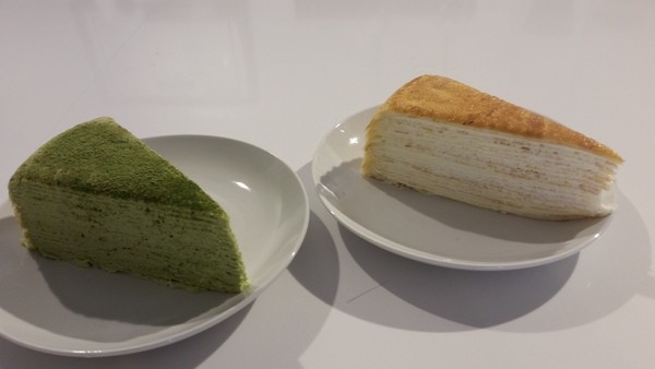 Lady M Mille Crepe Cakes (green tea and traditional) at The Gallery