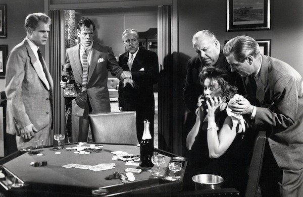 Adam Williams (far left), Lee Marvin (second from left) and Gloria Grahame in The Big Heat (Photo: Twilight Time)