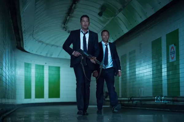Gerard Butler and Aaron Eckhart in London Has Fallen (Photo: Gramercy)