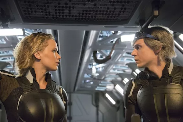 Jennifer Lawrence and Evan Peters in X-Men: Apocalypse. (Photo: Fox)