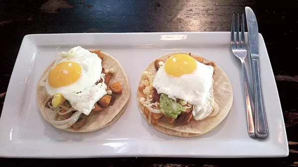 Huevos rancheros at Summit Coffee’s Outpost. (Photo by Anita Overcash)