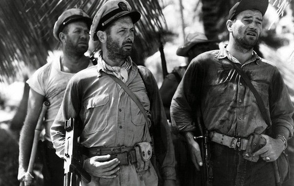 Ward Bond, Robert Montgomery and John Wayne in They Were Expendable (Photo: Warner Bros.)
