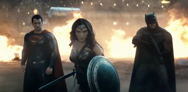 Henry Cavill, Gal Gadot and Ben Affleck in Batman v Superman: Dawn of Justice (Photo: Warner Bros.)