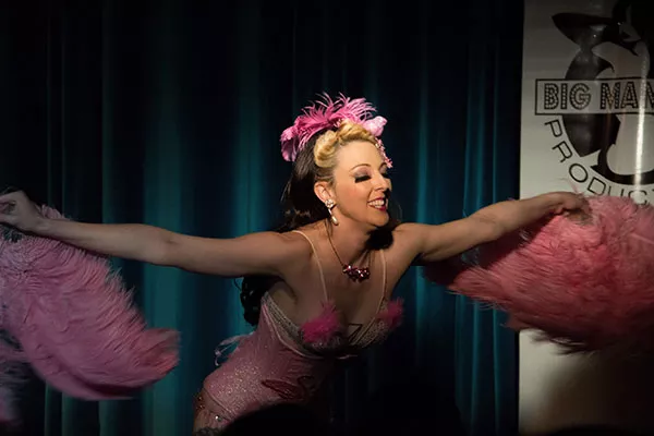 Ophelia PopTart of Big Mammas House of Burlesque at an UpStage performance in April. (Photo by Eric Cutchin)