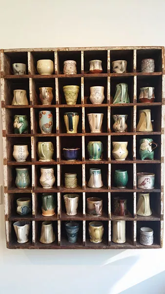 Handcrafted mugs by a variety of local and regional potters at Lark & Key