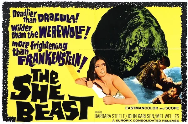 Poster art for The She-Beast, aka Revenge of the Blood Beast (Photo: Raro Video)