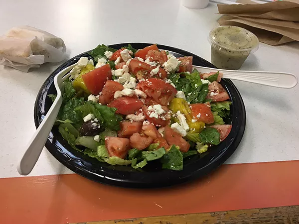 Steak 'n Hoagie's delicious Greek salad - PHOTO BY MARK KEMP
