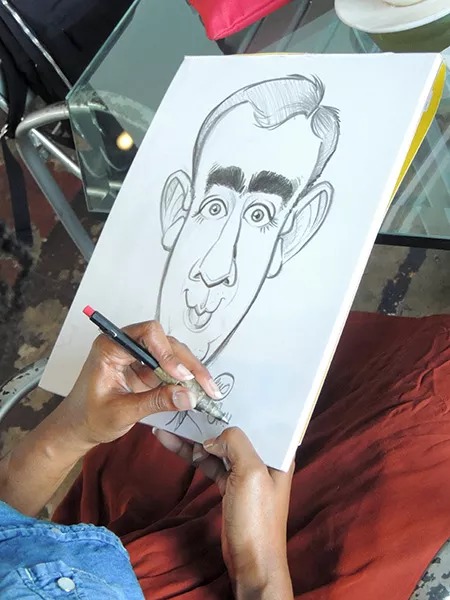 Parks' sketch of the author. - RYAN PITKIN
