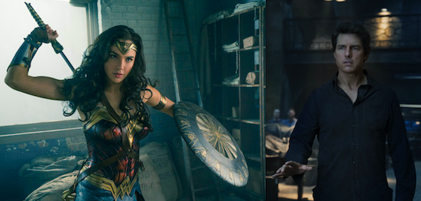 BEST & WORST OF SUMMER: Gal Gadot as Wonder Woman cuts Tom Cruise in The Mummy down to size. (Photos: WW: Warner; Mummy: Universal)