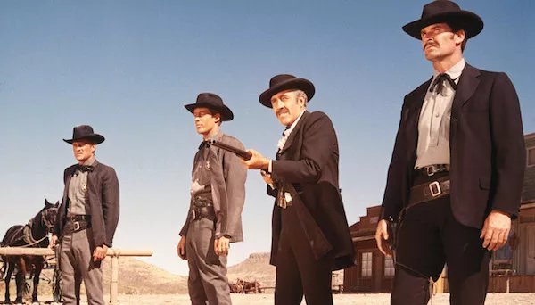 Sam Melville, Frank Converse, Jason Robards and James Garner in Hour of the Gun (Photo: Twilight Time)