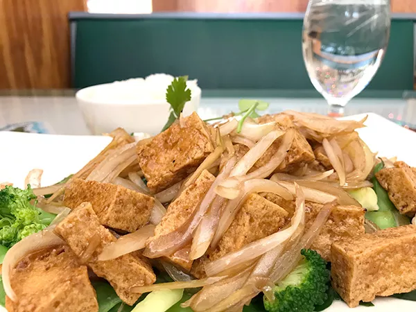 Lang Van's ginger tofu will fill you up but it won't weigh you down.