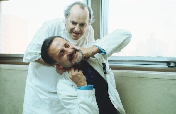 Barnard Hughes and George C. Scott in The Hospital (Photo: Twilight Time)