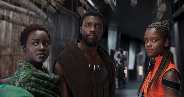 Lupita Nyong'o, Chadwick Boseman and Letitia Wright in Black Panther (Photo: Marvel-Disney)