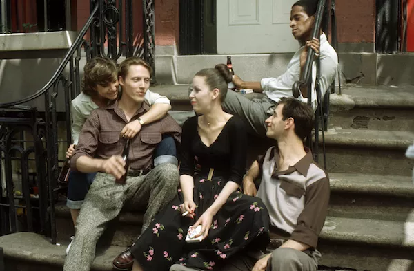 Dori Brenner, Christopher Walken, Ellen Greene, Lenny Baker and Antonio Fargas (background) in Next Stop, Greenwich Village (Photo: Twilight Time)