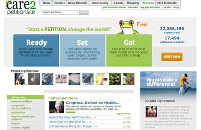 Web action: Petitionsite.com