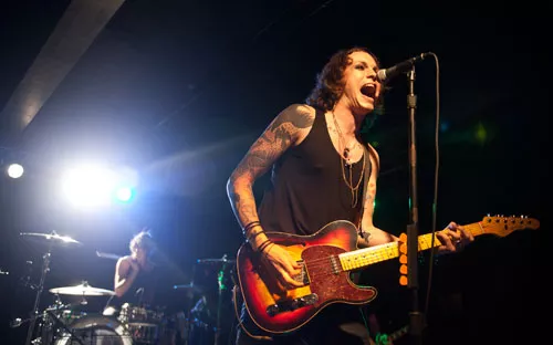 When Against Me! performed at Amos' Southend on June 14, 2012, singer Laura Jane Grace left a lasting impression on everyone who had previously known her as Tom Gabel. Rock 'n' roll never felt so freeing. - ALL PHOTOS BY JEFF HAHNE