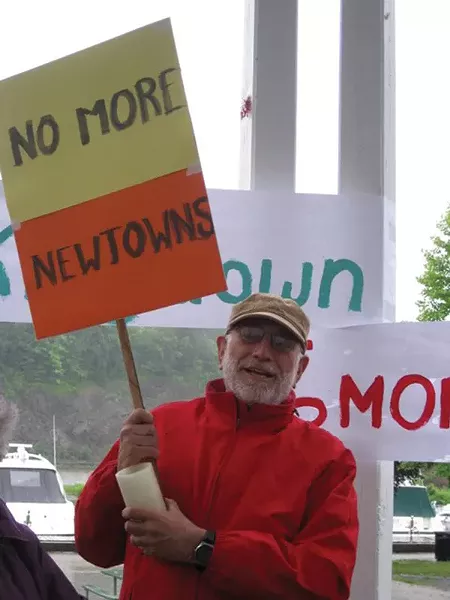 A candlelight vigil at the Rondout Gazebo in Kingston, organized by OFA-NY volunteers and Moms Demand Action on June 13.