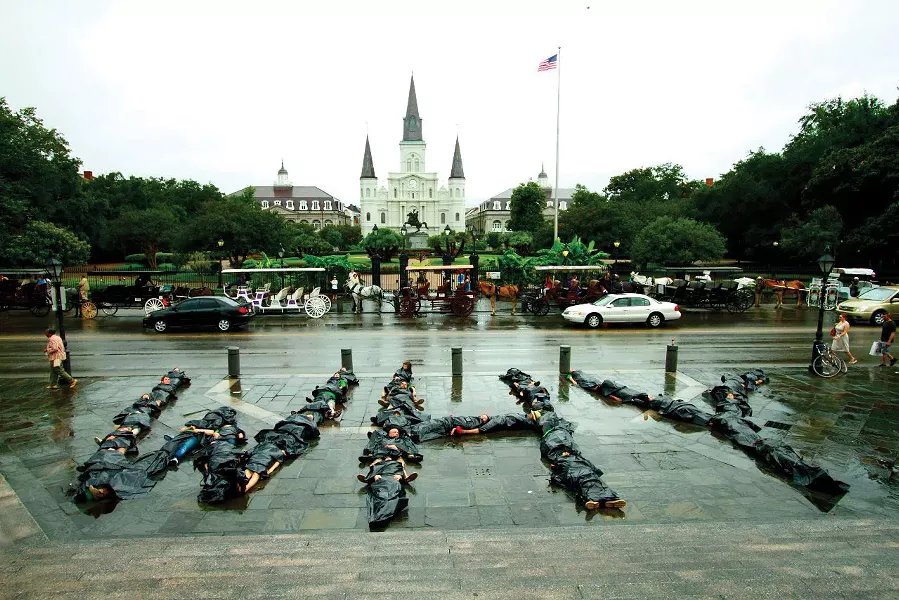 A demonstration organized by Rebecca and Josh Tickell at Jackson Square in New Orleans and documented in The Big Fix.