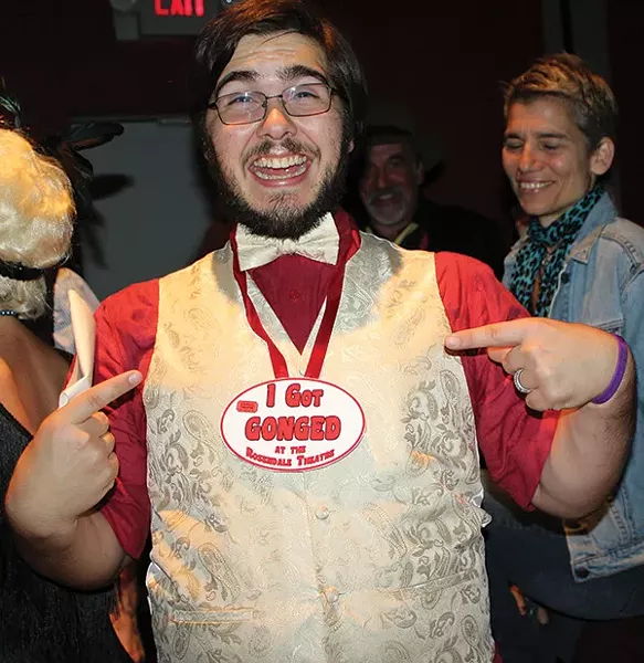 An unlucky Gong Show contestant on October 12 at the Rosendale Theater. - ANNE RUBY