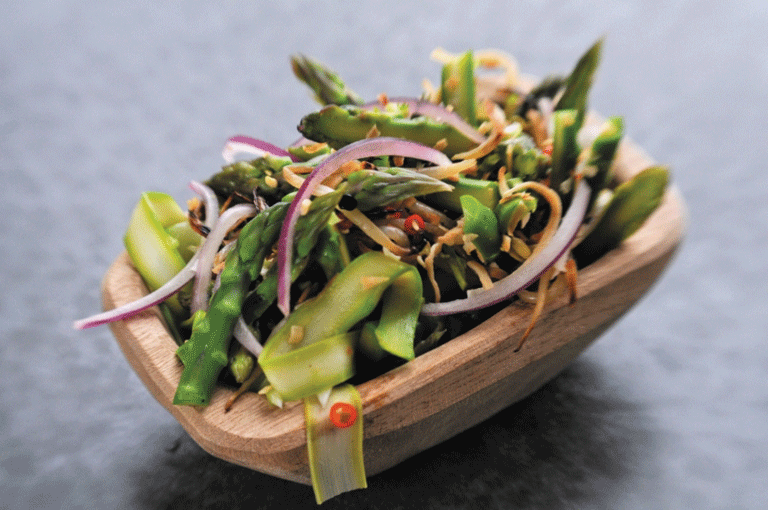 Asparagus kerabu from Pelaccio’s “Eat with Your Hands.”