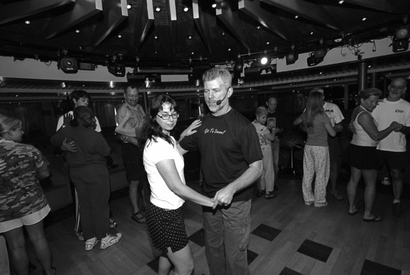 Chester and Linda Freeman of got2lindy teaching dance aboard the cruise ship Explorer. - MEGAN DWYER