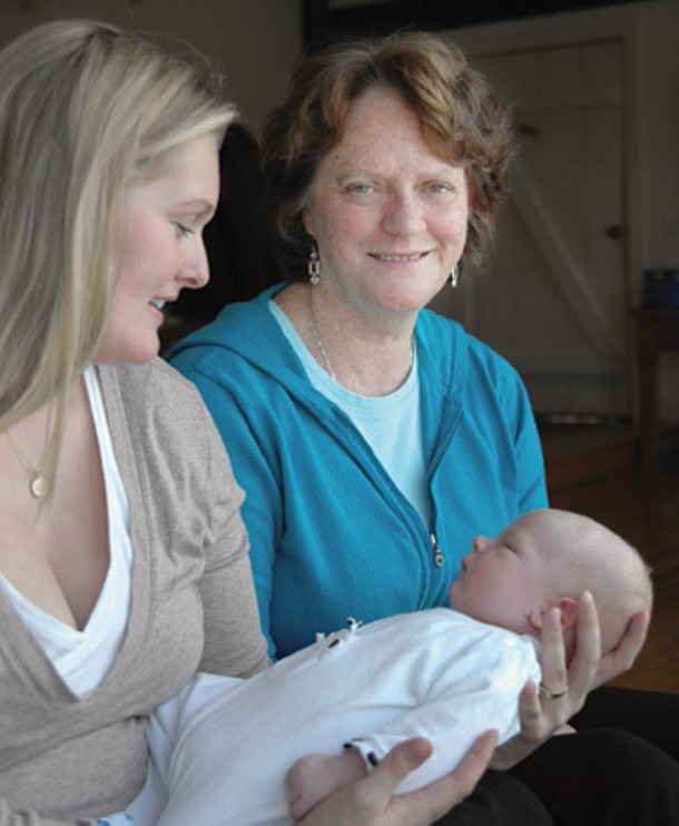 Doula Mary Riley and two of her clients. - KELLY MERCHANT