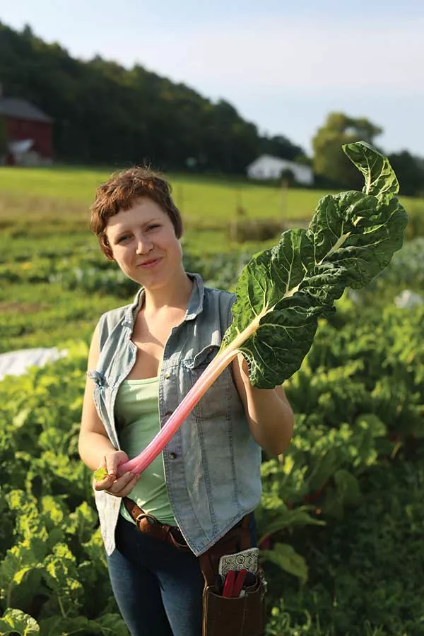 Faith Gilbert with Swiss Chard.