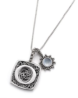 from hummingbird jewelers in Rhinebeck, Lori Bonn silver necklaces let you match a person’s initial with their birthstone.
