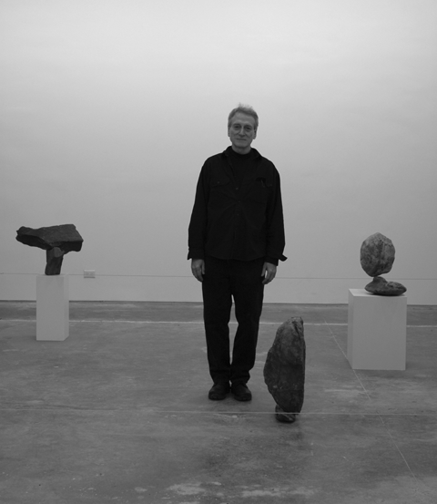 George Quasha in the Baumgartner Gallery, Chelsea; photo by Sherry Williams