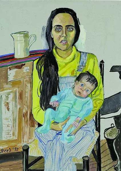 Ginny and Elizabeth, Alicve Neel, oil on canvas, 42” x 30”, 1975. © Estate of Alice Neel.