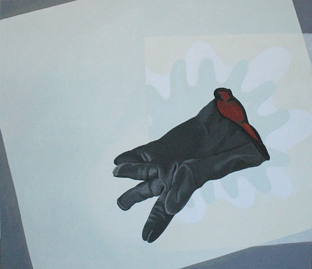 "Jack's Glove (Left)", Joy Taylor, acrylic on linen, 22 x 24 inches