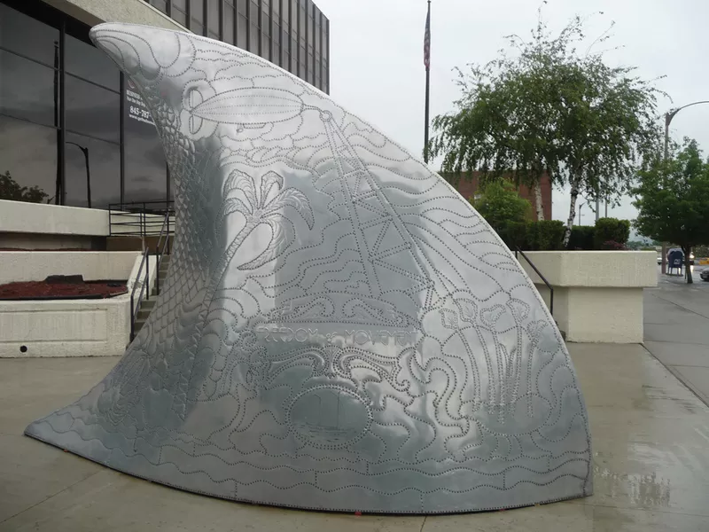 James Johnson’s Freedom of Movement sculpture at 208 Broadway.