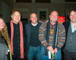Julie Hedrick, Peter Wetzler, Brian K. Mahoney, Scotty Bruer, and Kerry Henderson after the conert for healing by Yungchen Lhamo at Kingston City Hall on December 7.