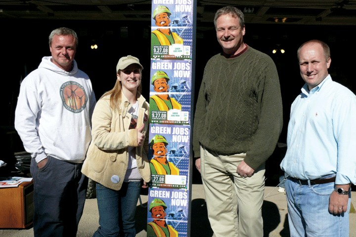 Keith Abrams, Jessica Abrams, Assemblyman Tim Gordon, and Coxsackie Town Supervisor - Alex Betke at the Green Jobs Now Event in Earlton on October 18, 2008.