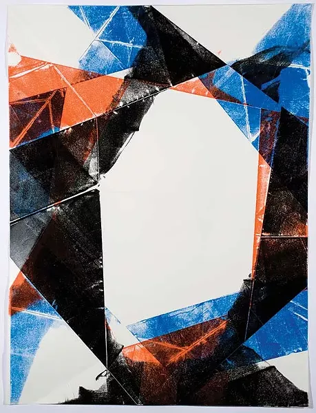 Ken Gray, Untitled, printer's ink on folded paper, 25" X 19", 2013.